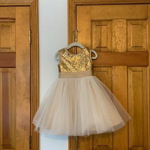 COPY - Gold sequin toddler flower girl dress
